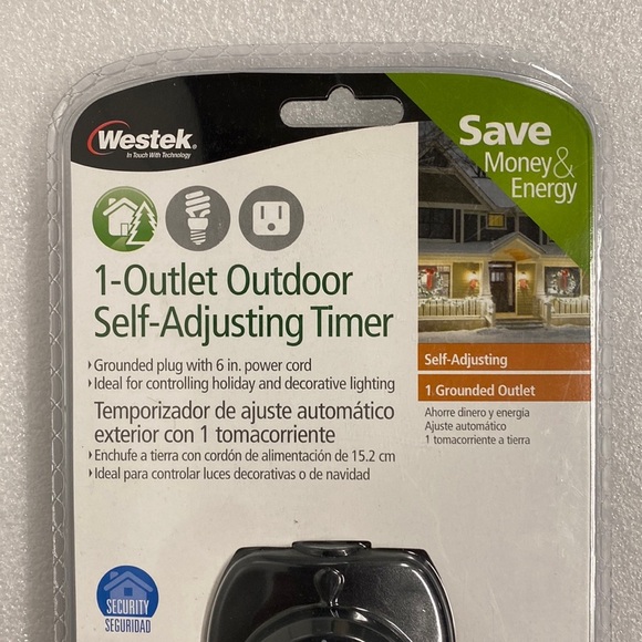 Westek 1-Outlet Outdoor Self-Adjusting Timer. Grounded outlet, Photoelectric. - Picture 2 of 5